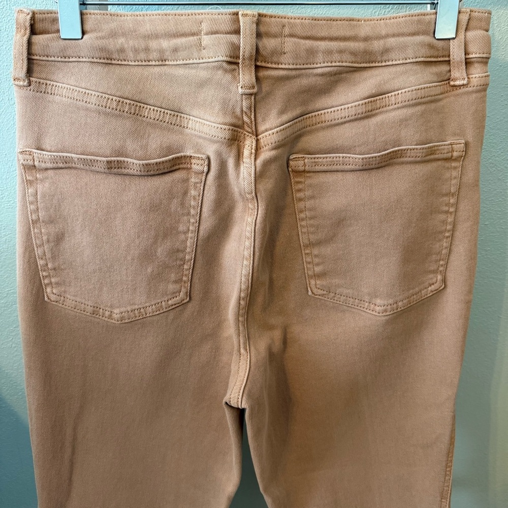 We The Free Women's Tan Cream Skinny Frayed Hem Jeans Size 31 High Waist - Picture 5 of 11